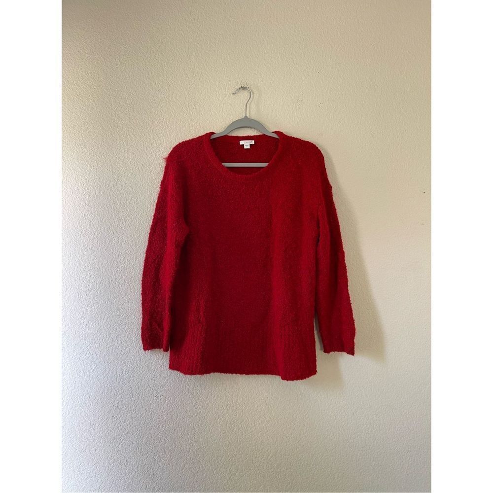 Pure jill j jill red‎ fluffy sweater size small
